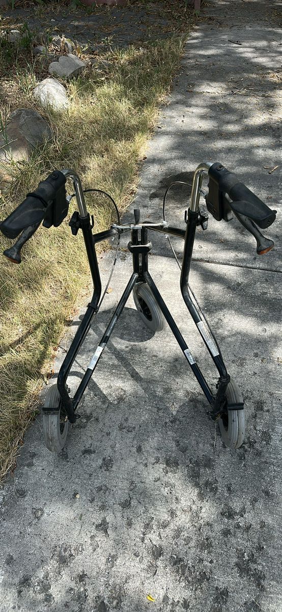 Nova Medical Products Black 3-Wheel Rollator Walker, Adjustable, Foldable