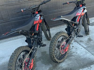 Pair of RFN Ares Rally Electric Dirt Bikes. Low Miles