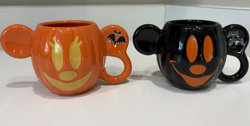 Mickey & Minnie Pumpkin Coffee Cup Set