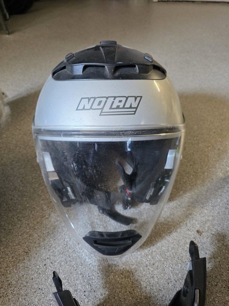 Nolan N44 Special N-Com Modular Motorcycle Helmet - Silver - Size M