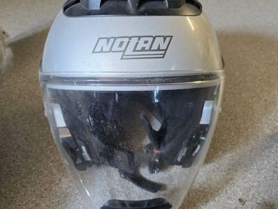 Nolan N44 Special N-Com Modular Motorcycle Helmet - Silver - Size M