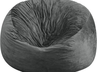 NEW Bean Bag Chair Cover (Cover Only, No Filler), Large Round Soft Fluffy Ultra-Fine Fiber Velvet3FT Dark Blue