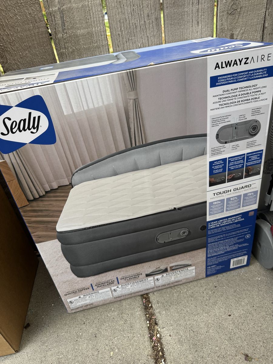 Sealy AlwayzAire Tough Guard Inflatable Air Mattress with Built-In Dual Pump