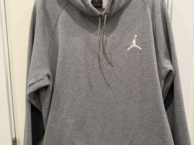 Jordan Gray Pullover Hoodie with Jumpman Logo - Used XL