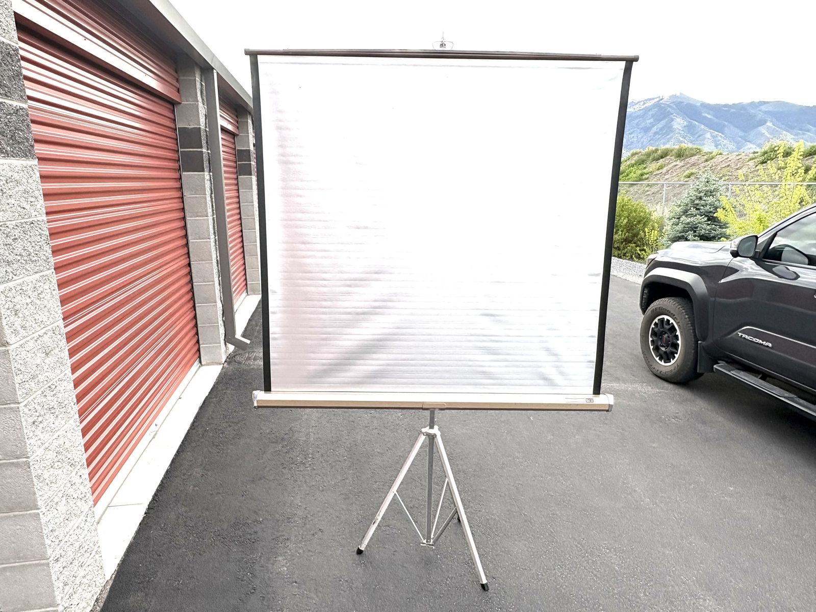 HUGE portable movie  protector screen. Vintage Da-Lite brand, mid century  8mm, slides, projection 59x56 screen