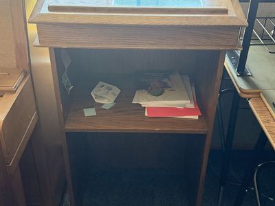 Wood Podium - Used by Skyline High Seminary - Must Go by 3 pm on 7/14/26