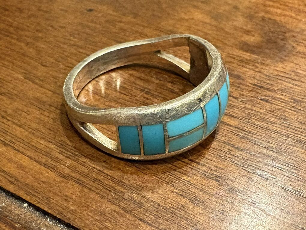 Vintage Native American Zuni Ring Signed Tsadiase