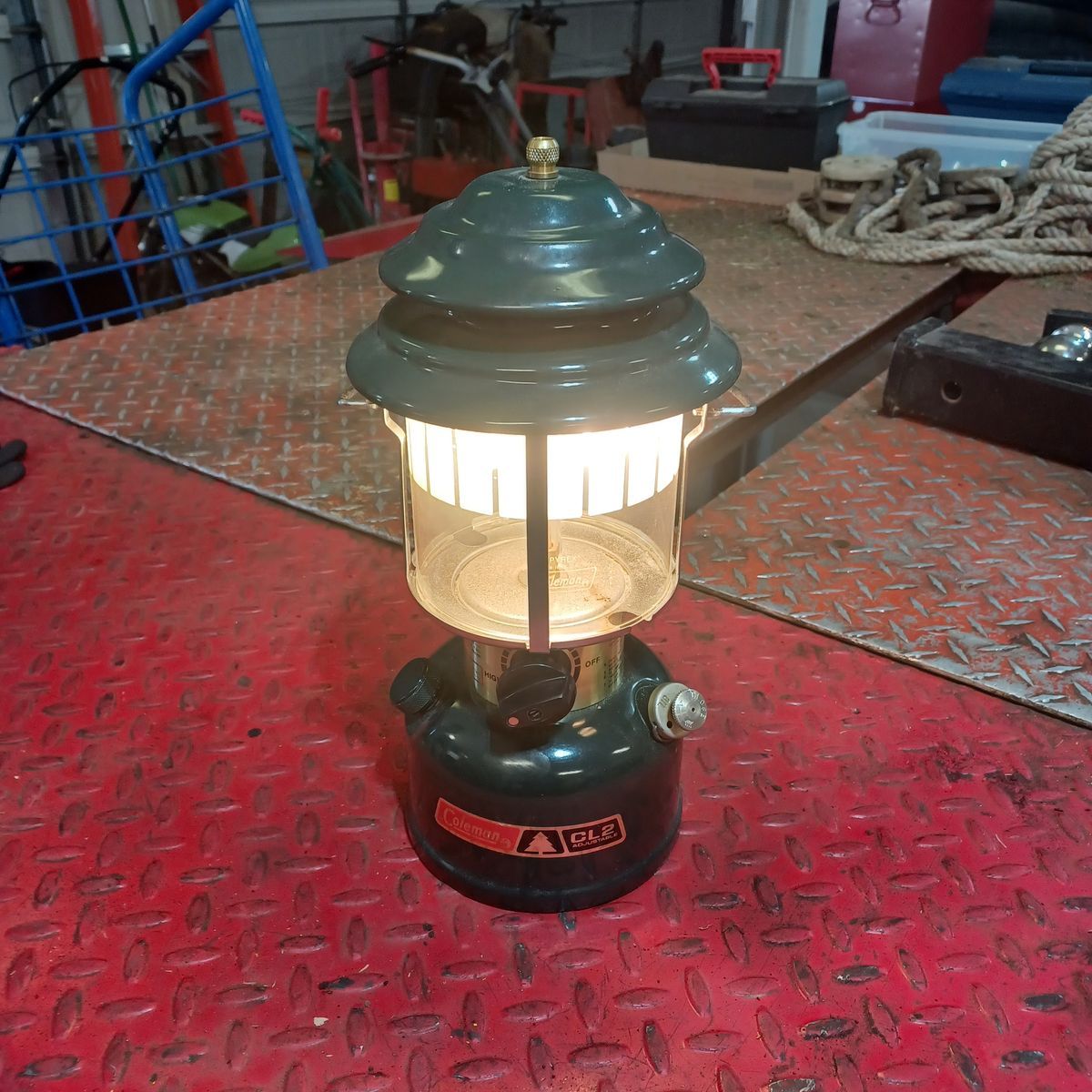 Camping ready coleman lantern