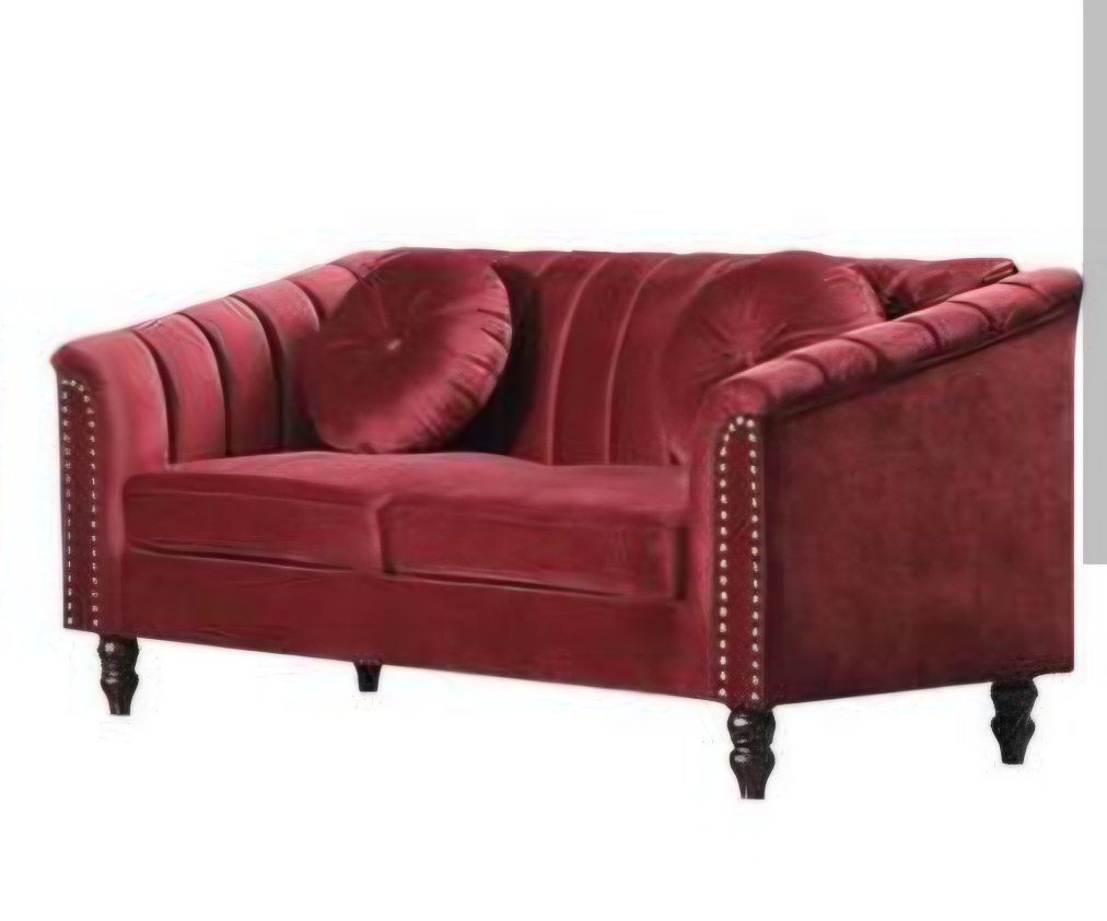 beautiful velvet burgundy red loveseat