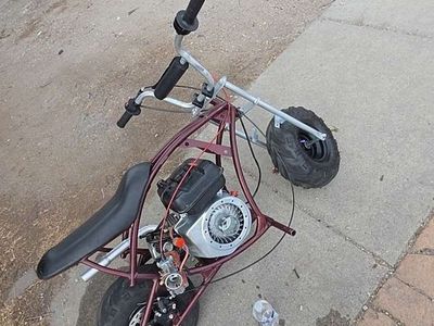 Custom Mini Bike - Aluminum Flywheel, Gov Delete, Max Torque Clutch, Red Frame
