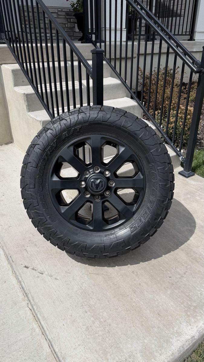Dodge Ram 3500 Rims and Tires 35/12.50R20 Toyo AT3 Load E Like new