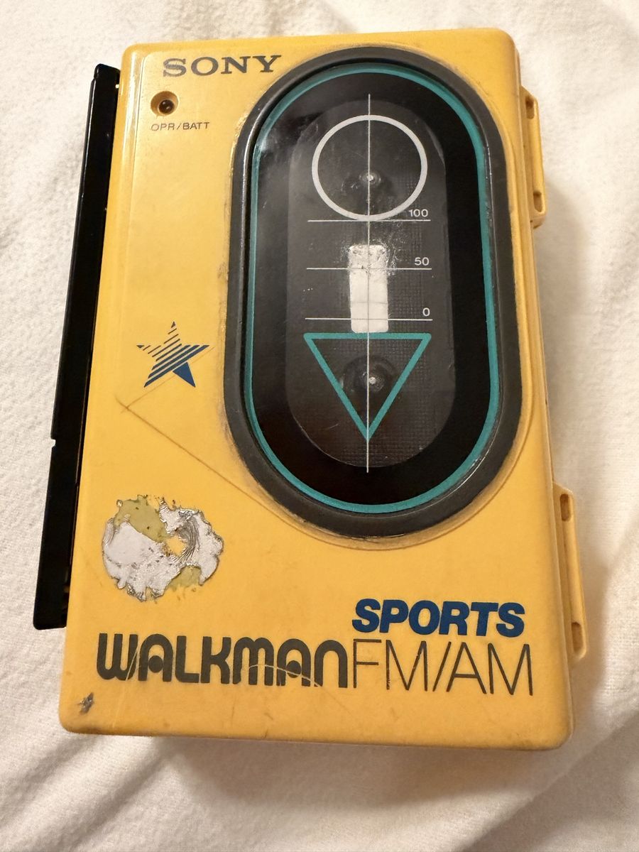 Vintage Sony Sports Walkman FM/AM Cassette Player Yellow WM Series