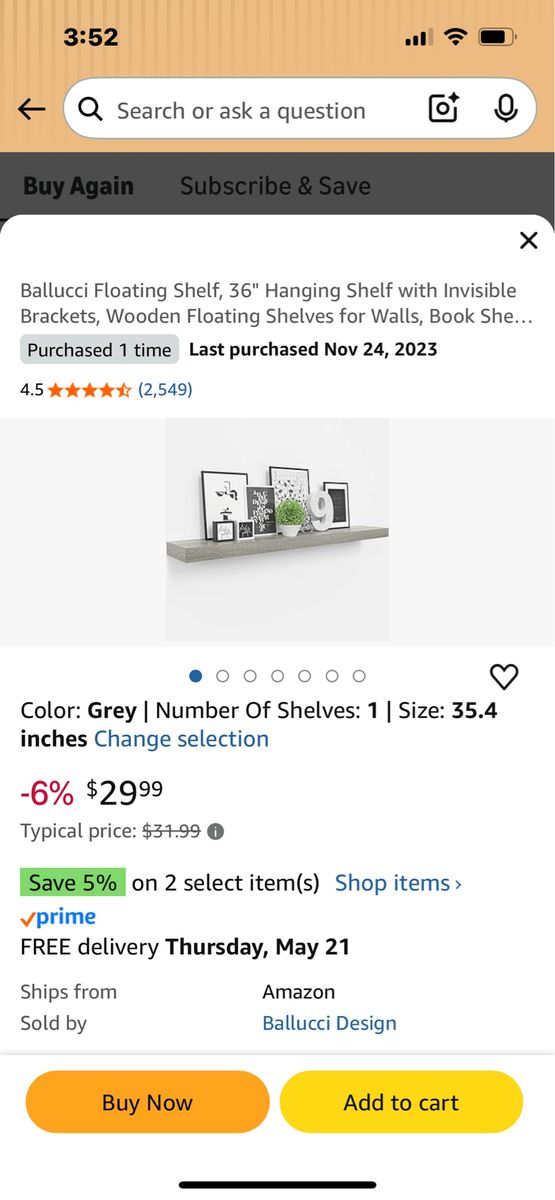Floating shelf