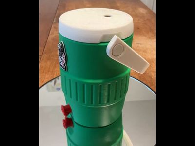 Green & White Beverage can Cooler Jug with Handle - soda can