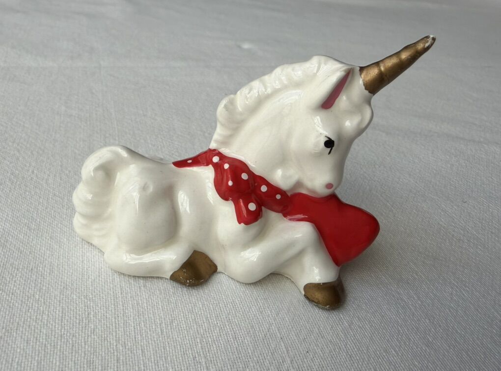 Ceramic Valentine Unicorn Figurine