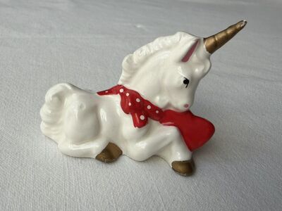 Ceramic Valentine Unicorn Figurine