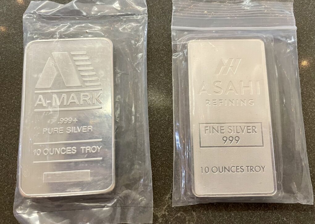 10 Oz Bars .999 Fine Silver Bars Silver Coins