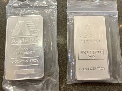 10 Oz Bars .999 Fine Silver Bars Silver Coins