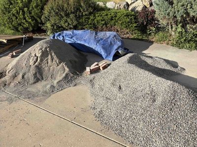 Pea gravel and concrete sand
