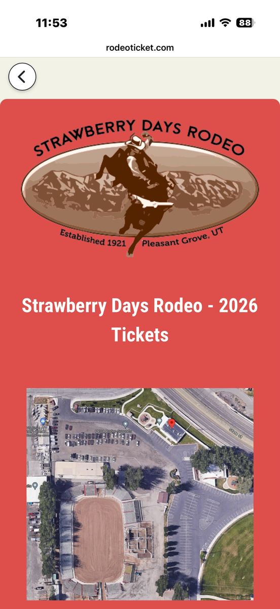 STRAWBERRY DAYS RODEO VIP PARKING PASS FOR 6/20 SATURDAY NIGHT!
