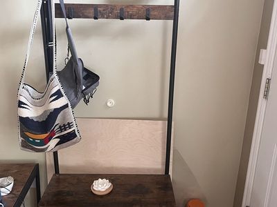 Hall Tree Coat Rack with Shoe Bench & Hooks - Entryway Organizer