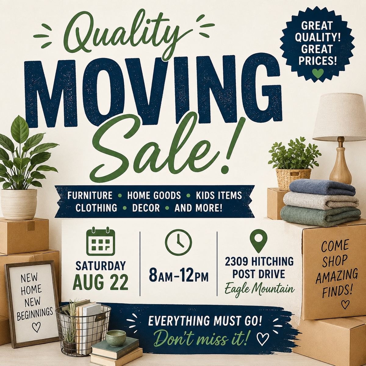 Quality moving sale!
