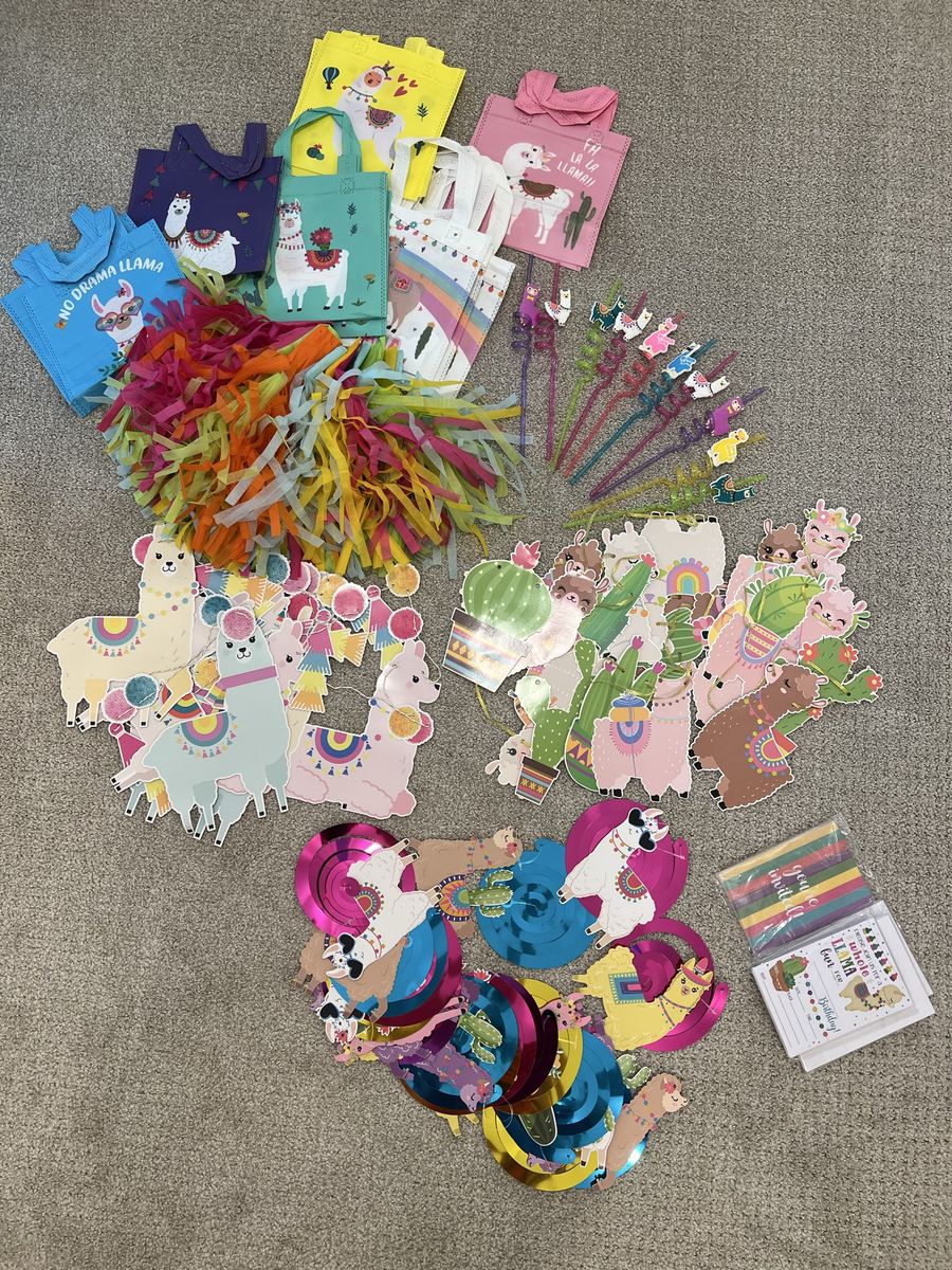 Llama Party Supplies Lot: Invitations, Gift Bags, Straws, & Decor - Fun for a Whole Llama Fun Birthday!