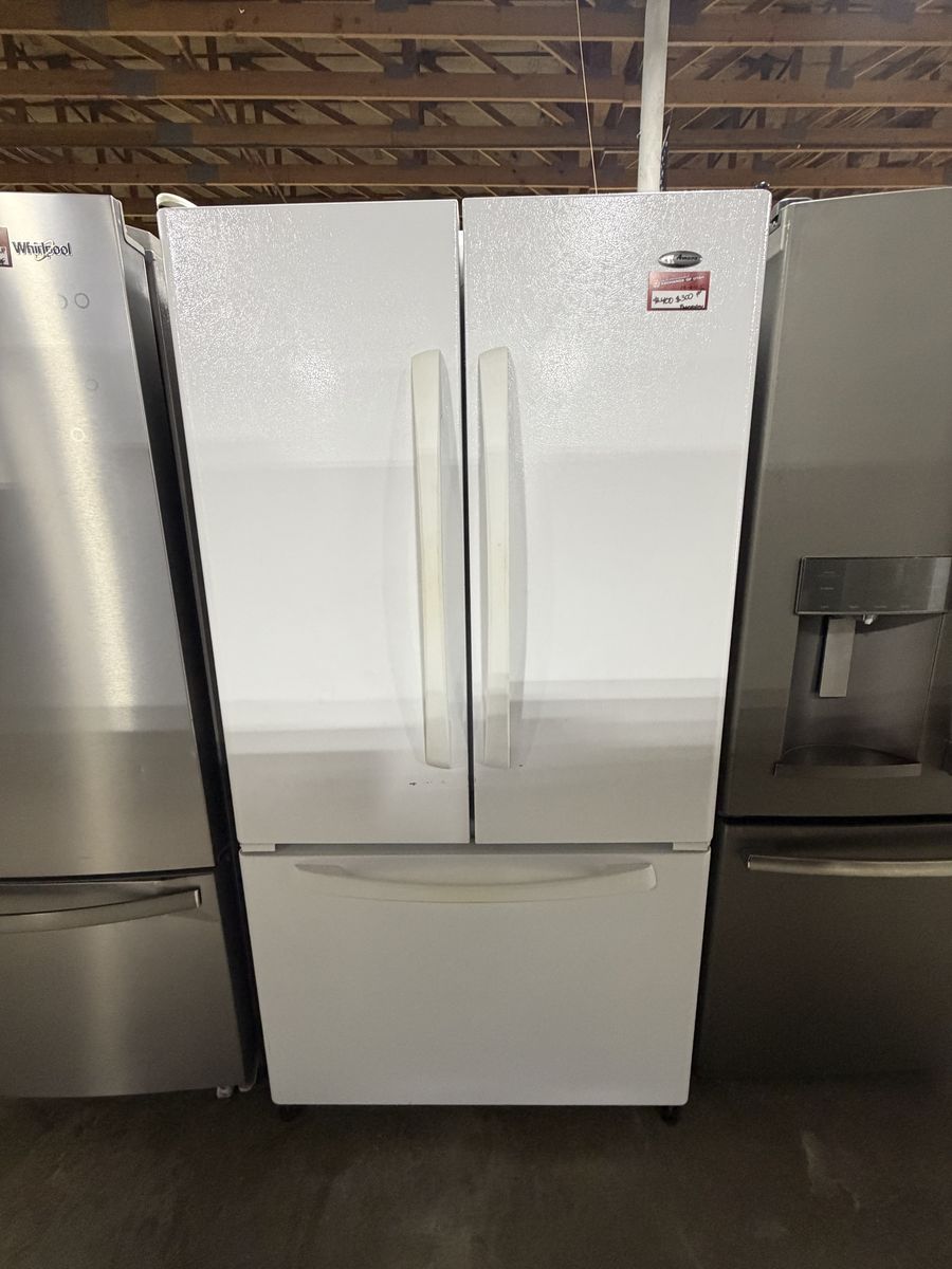 HURRY! GOOD AMANA WHITE FRENCH DOOR FRIDGE