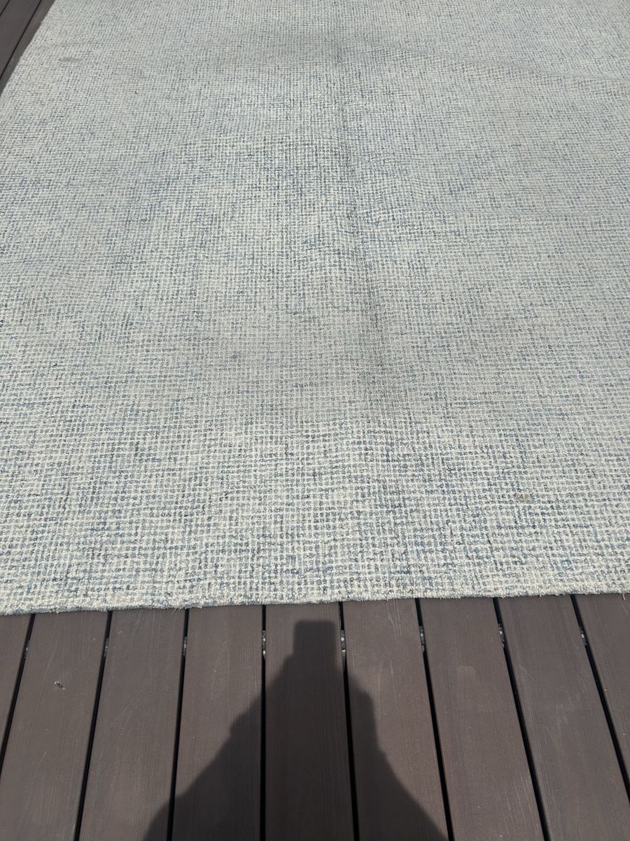 Large Light Blue Woven Area Rug