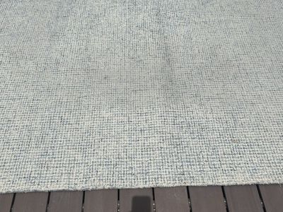 Large Light Blue Woven Area Rug