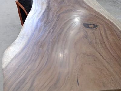 Box Elder Live Edge burl wood slab 60" long 16-22-10 inches wide