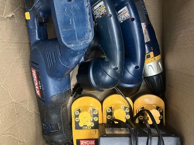 Ryobi 18V Cordless Power Tool Combo Kit - Reciprocating Saw, Drill, Flashlight, Batteries & Charger