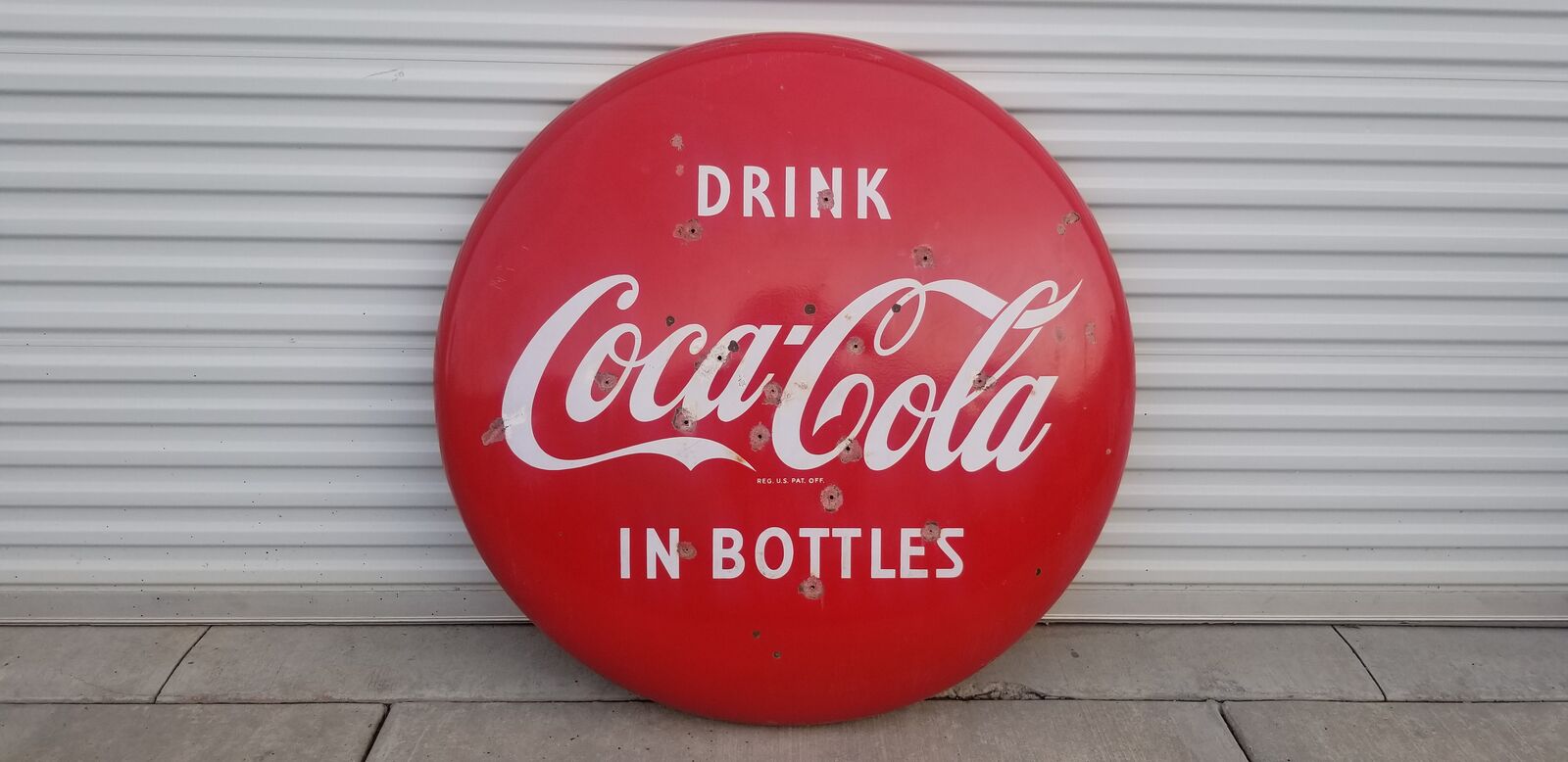 Vintage 48" Round PORCELAIN Coca Cola Sign