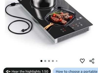 New in box!! AMZCHEF 12" 2-Burner Induction Cooktop 1800W Touch Control 110V-120V