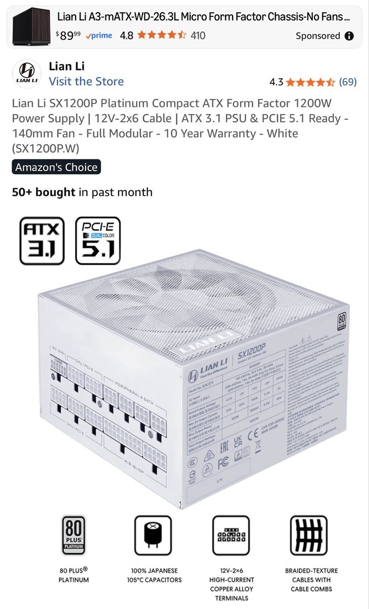 Lian Li Platinum 1200 Watt PSU