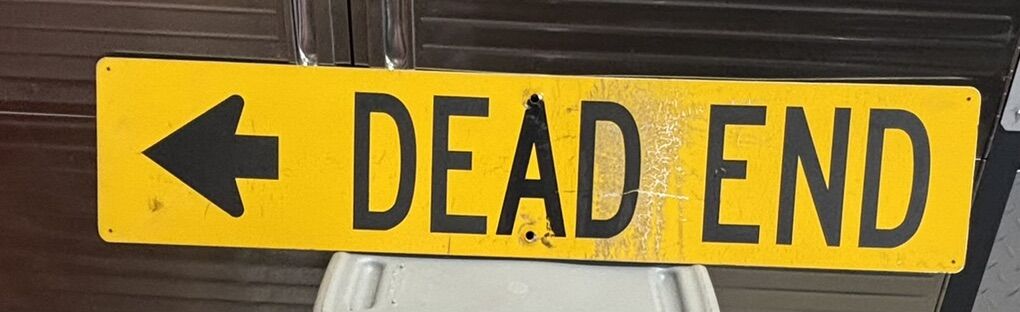 Dead End Street Sign 38x8 Left Arrow