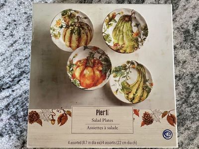 Pier 1 Pumpkin Patch Gourd Salad Plates Set of 4 - New in Box