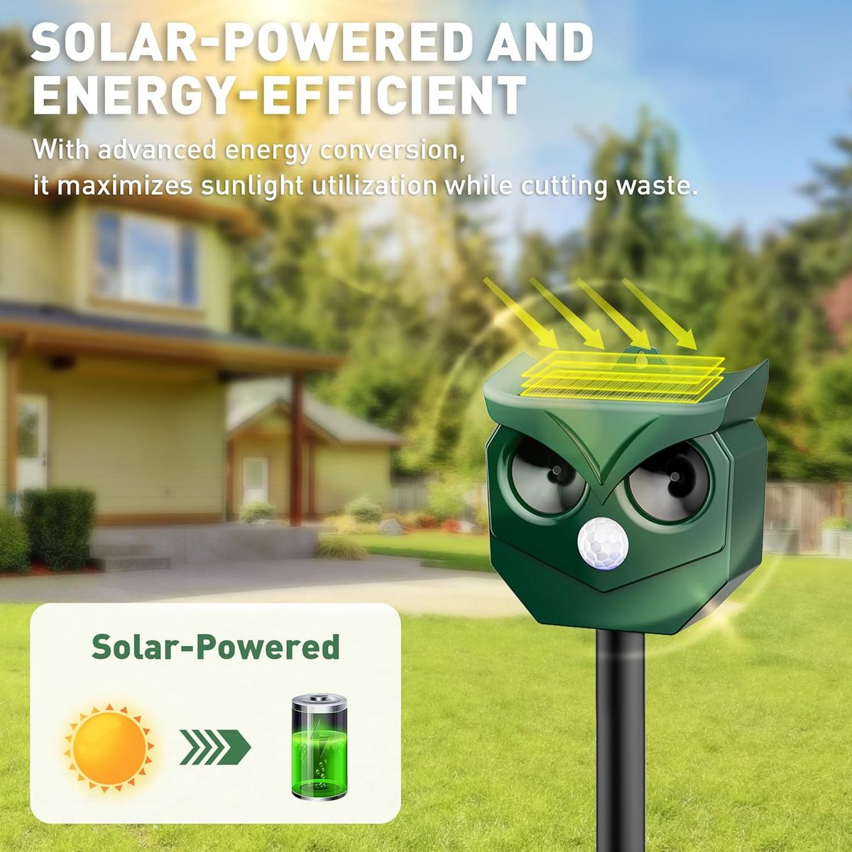 NEW Ultrasonic Animal Repeller with LED Strobe Lights