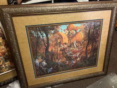 James C. Christensen "Flight of the Fablemaker" Framed & Matted Fantasy Art Print - Large