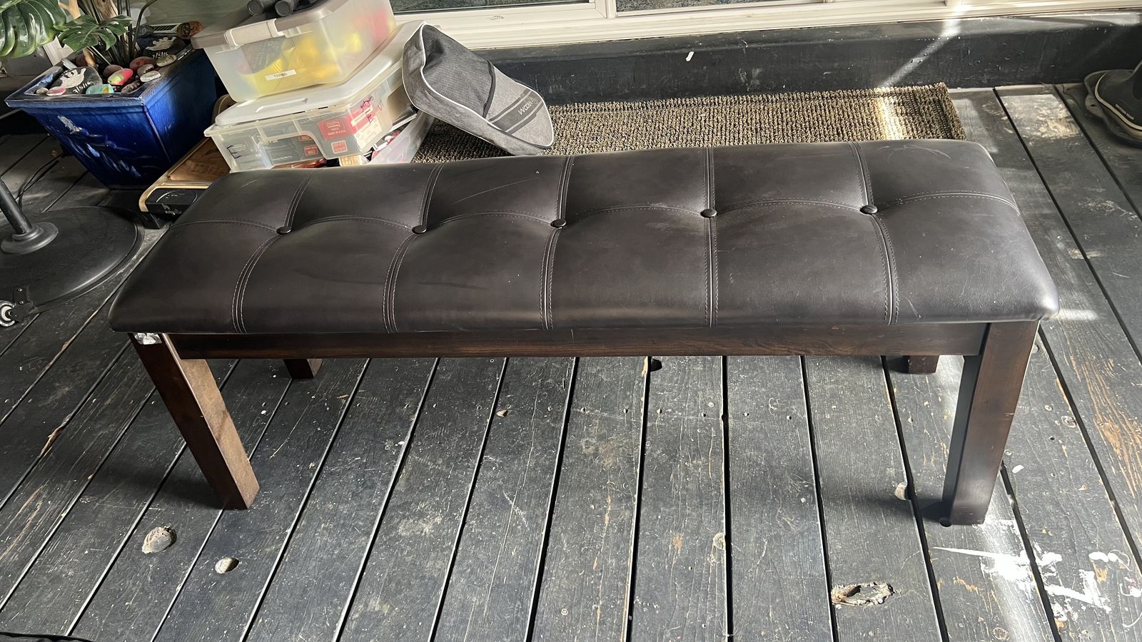 Good Condition Faux Leather Befroom Bench