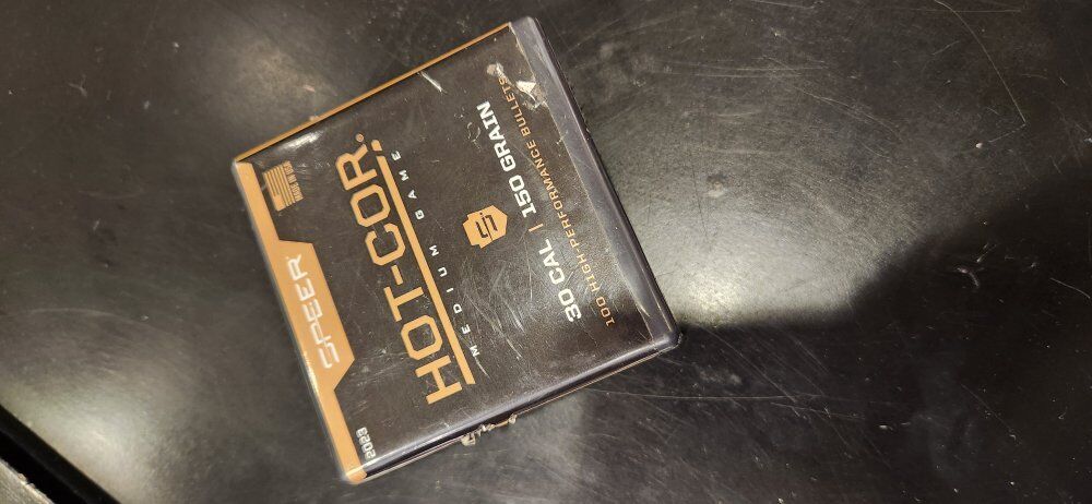 New box of Speer Hot-Cor medium game 30 caliber/.308, 150gr, quantity 100, #2023 $30