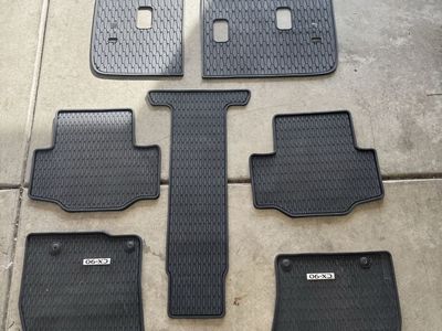 OEM Mazda CX-90 All-Weather Floor Mats and Cargo Liner Set Black Rubber