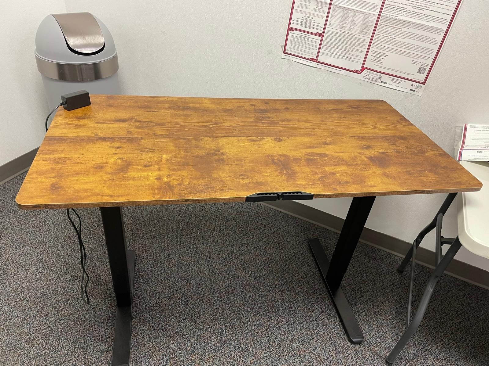 Electric Adjustable Standing Desk – Wood Top – 3 Memory Presets
