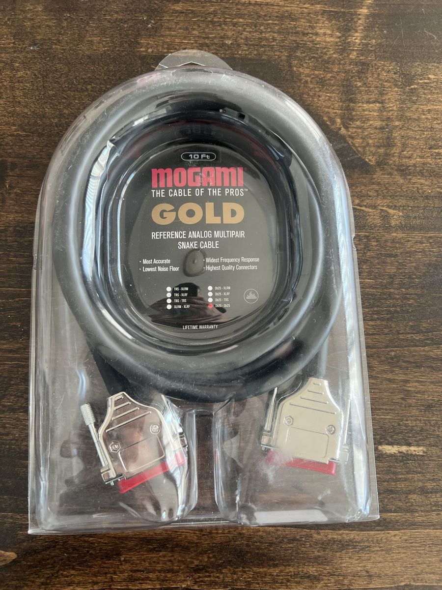 Mogami Gold 8-Channel DB25-DB25 Analog Snake 10 ft. (3 available) new in packaging