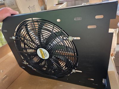 CoolTops Black Universal Radiator Cooling Fan Assembly w/ Shroud & Wiring Harness