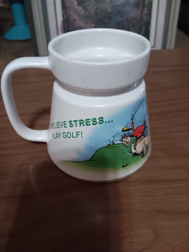 Vintage Golf Humorous Ceramic Coffee Mug Relieve Stress Play Golf