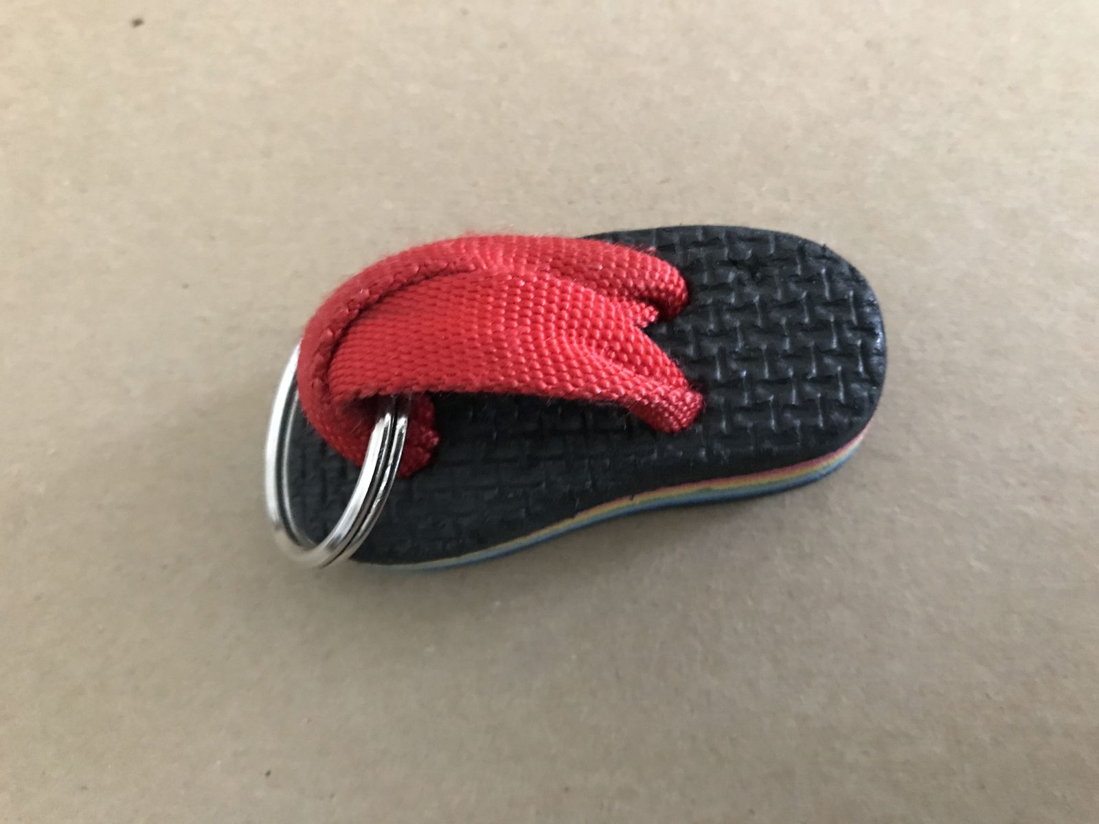 Keychain Vintage Rainbow Flip Flop, Sandal Platform Chunky Red Strap Or 1981 Smurfs Acrylic Keychain Moms Key Ring Smurfette 