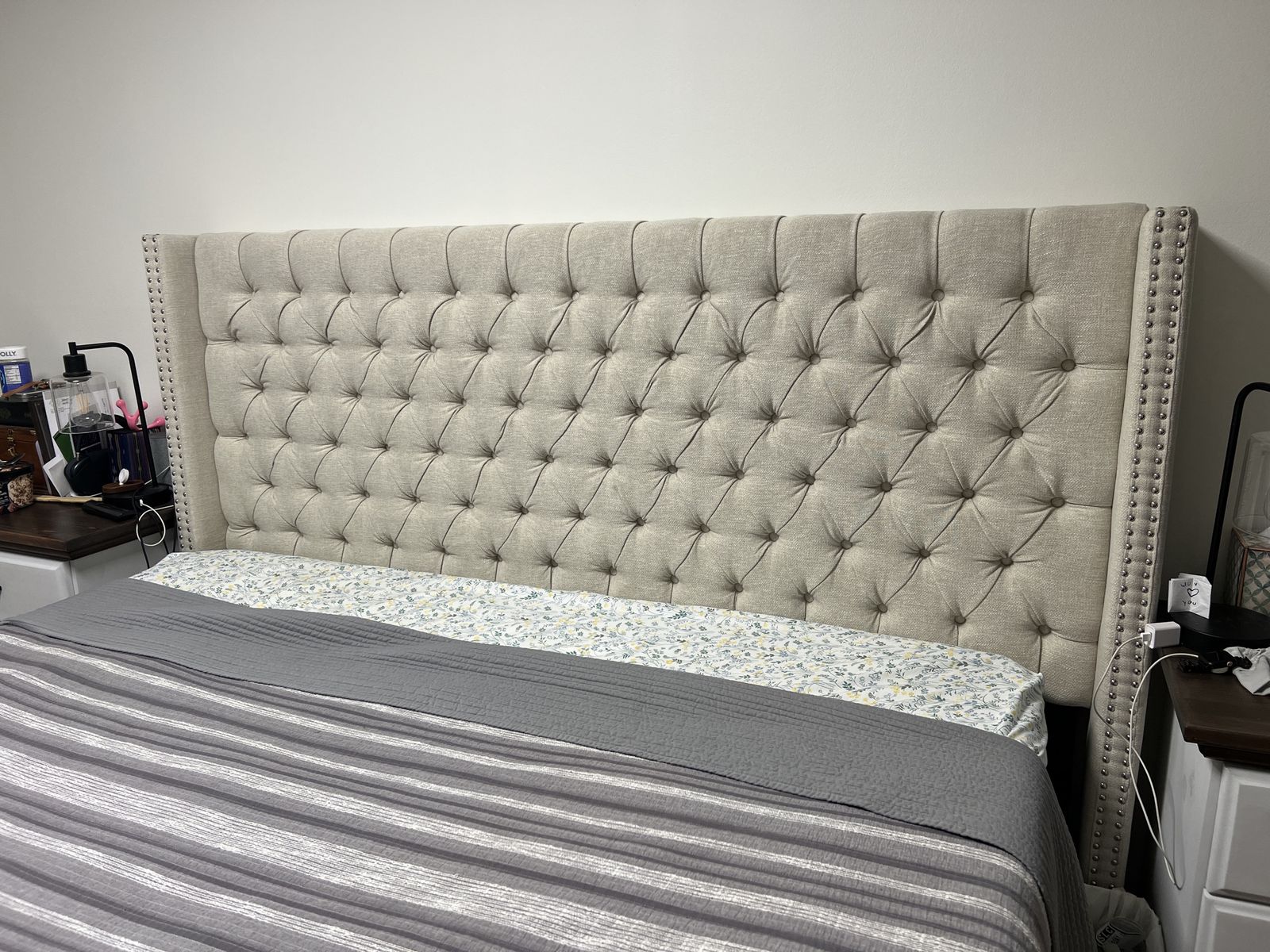 Upholstered Tufted Headboard - Beige