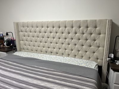 Upholstered Tufted Headboard - Beige