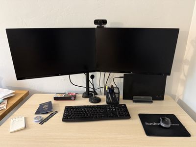 Dual monitor office setup